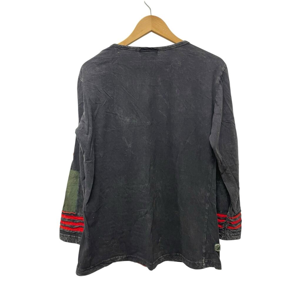 Boho NEPAL HIPPIE Shirt Womens Size XL Agan Traders Artsy Patchwork Lagenlook - Picture 5 of 9